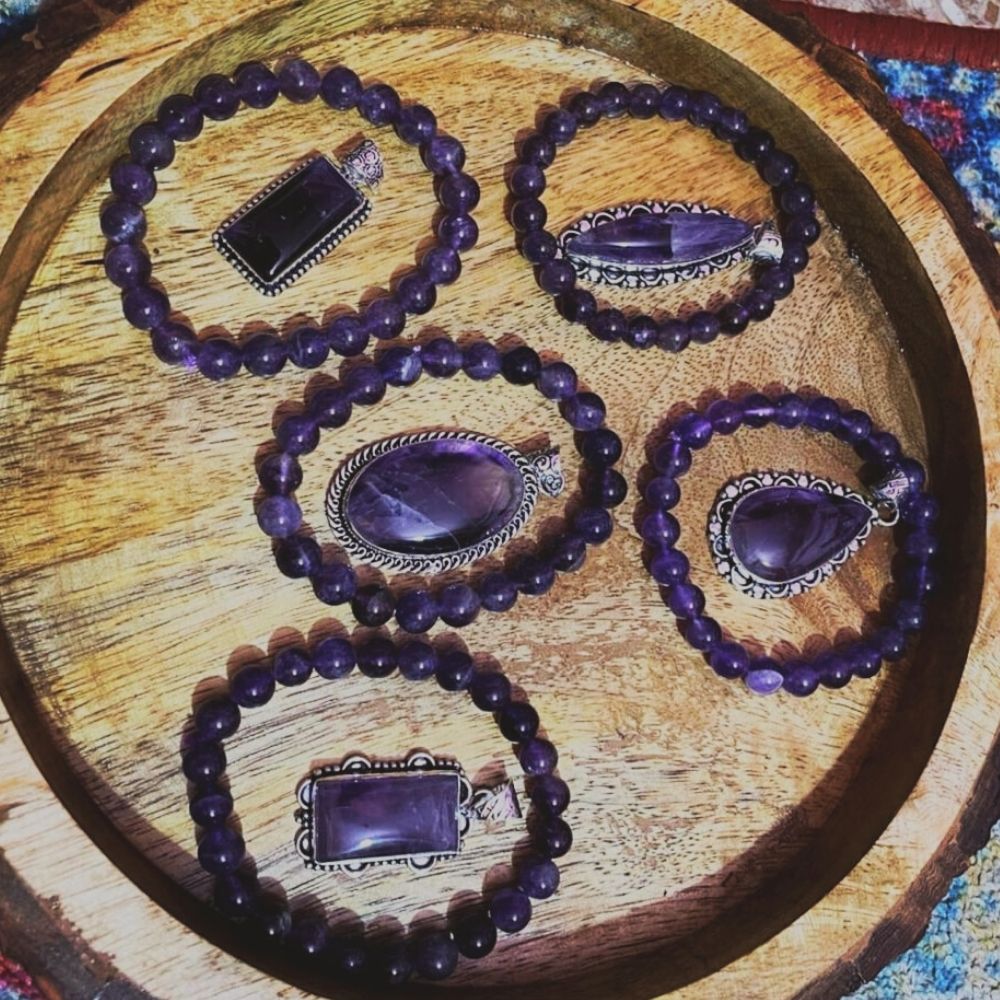 Amethyst Bracelet and Pendant - Kreate- Bangles & Bracelets