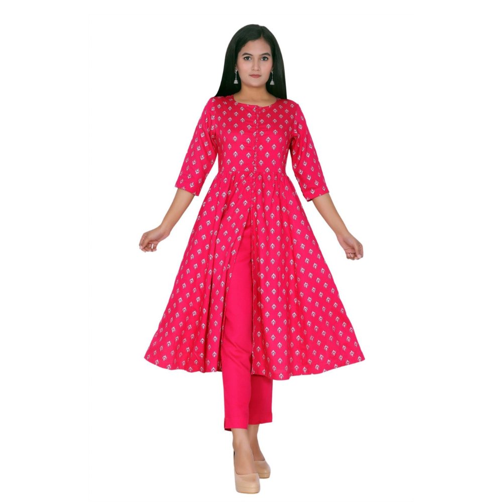 Anarkali Kurta Pant Set - Kreate- Kurtis & Salwar Suits