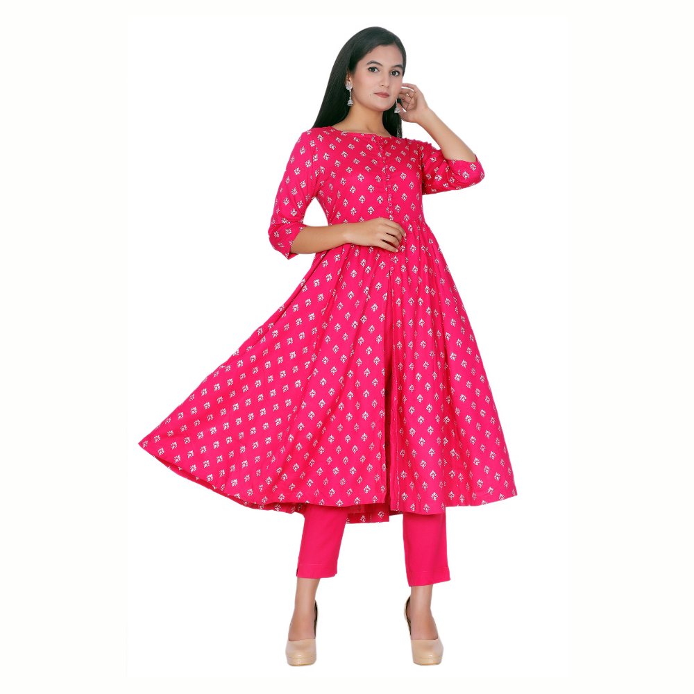 
                  
                    Anarkali Kurta Pant Set - Kreate- Kurtis & Salwar Suits
                  
                