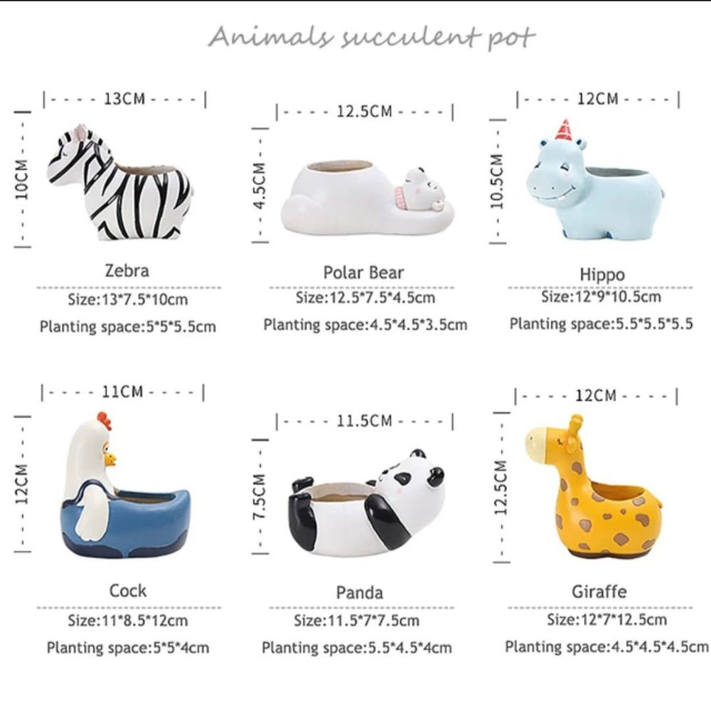 
                  
                    Animals Planters & Pots (Set of 6) - Kreate- Planters & Pots
                  
                