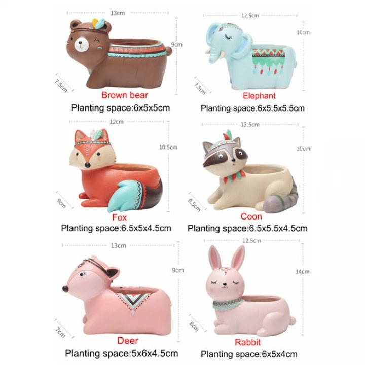 
                  
                    Animals Planters & Pots (Set of 6) - Kreate- Planters & Pots
                  
                