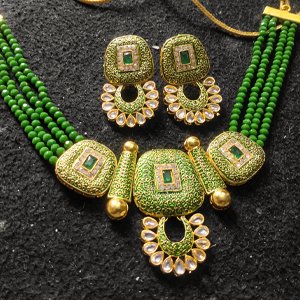 Antique Green Jewellery Set - Kreate- Jewellery Sets