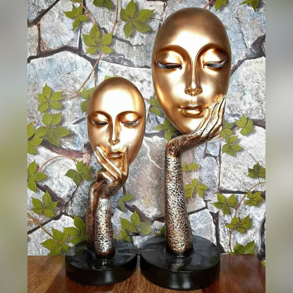 Antique Hand Face (Show Pieces) (Set of 2) - Kreate- Showpieces