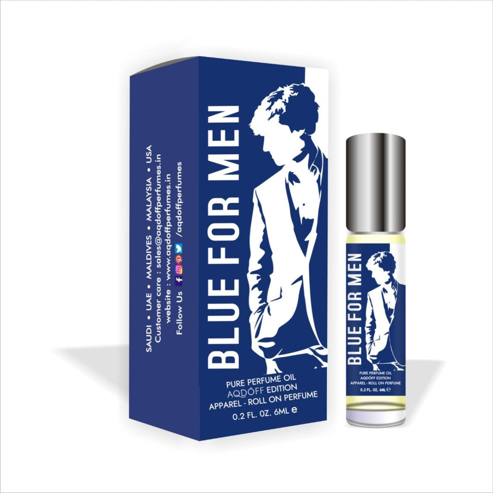 AQDOFF Blue Roll On for Men (6ml) - Kreate- Fragrances