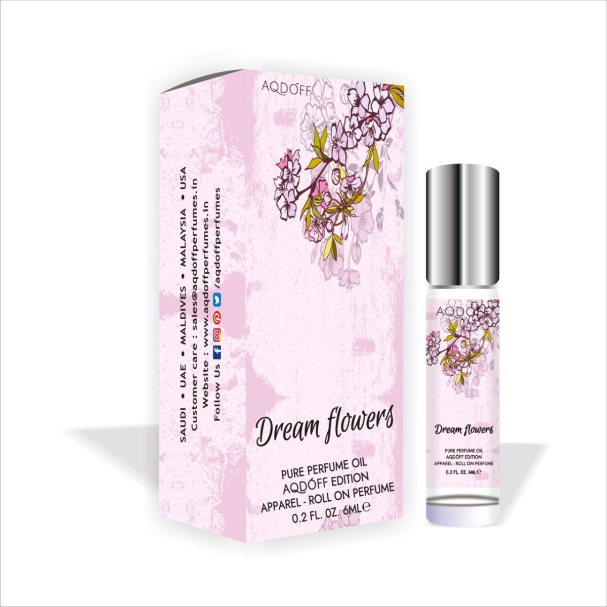 AQDOFF Dream Flowers Roll-On (6ml) - Kreate- Fragrances