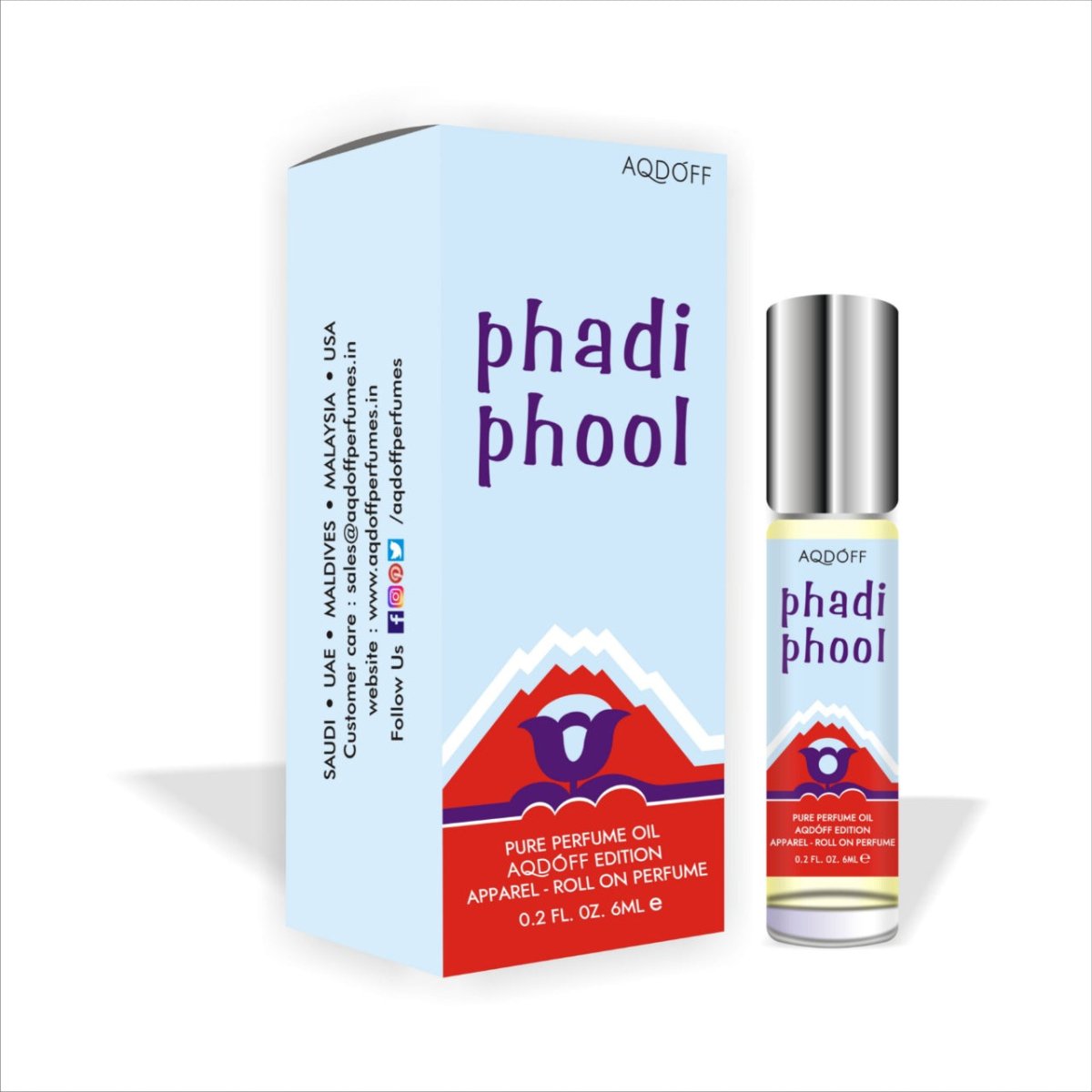 AQDOFF Phadi Phool Roll-On (6ml) - Kreate- Fragrances