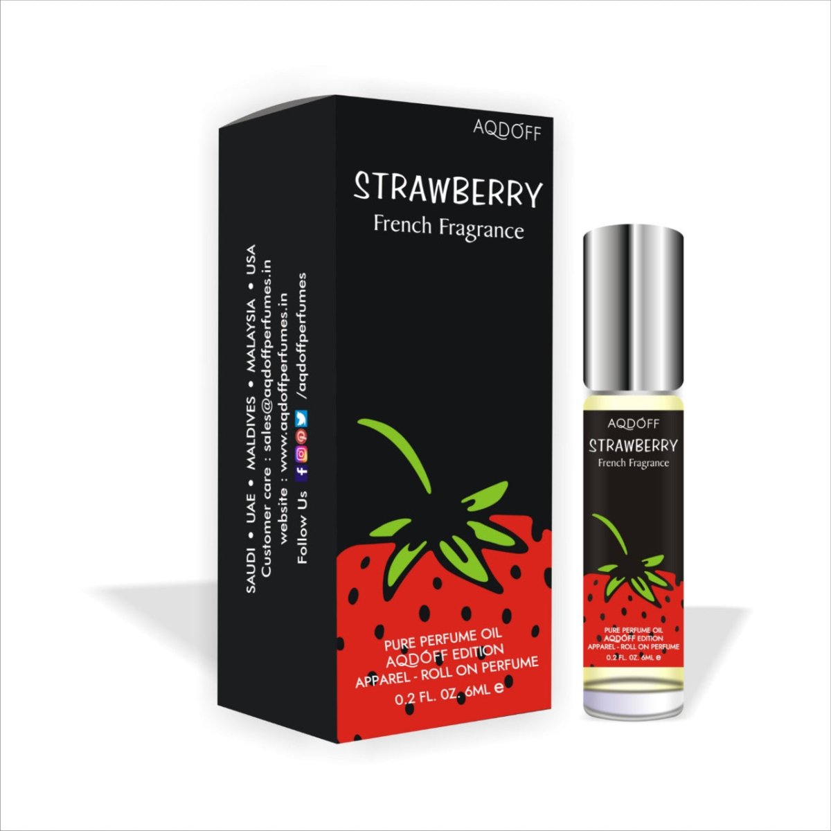 AQDOFF Strawberry Roll On (6ml) - Kreate- Fragrances