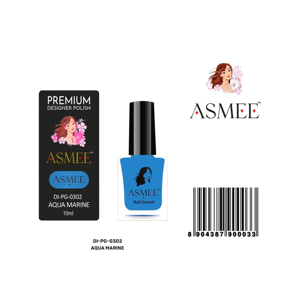 
                  
                    Aqua Marine-Asmee Premium Gel Nail Polish (10ml) - Kreate- Nails
                  
                