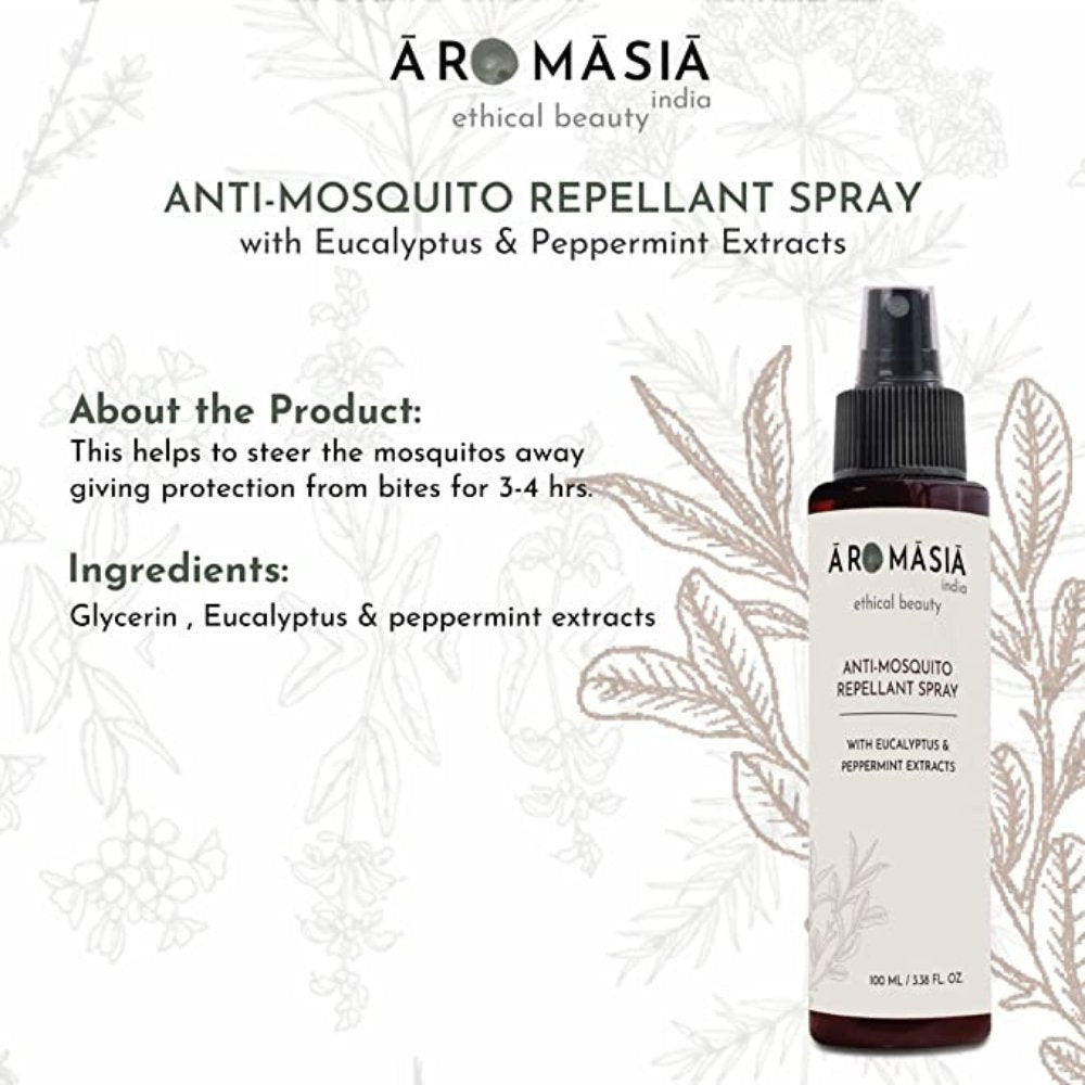 
                  
                    Aromasia Natural Mosquito Repellent Spray (100ml) - Kreate- Repellents
                  
                