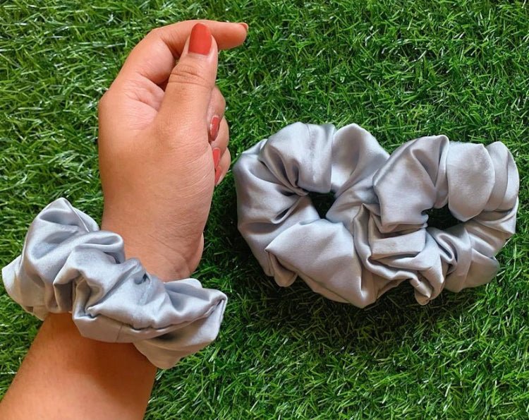 Ash Satin Scrunchies - Kreate- Scrunchies