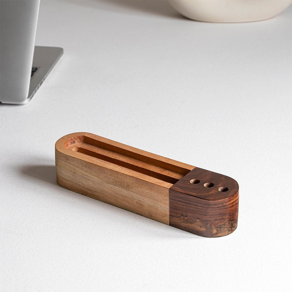 
                  
                    Ashvath Solid Wood Table Stand | Pen Holder | Mobile Stand - Kreate- Pen Stands
                  
                