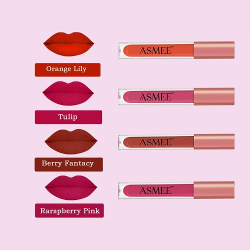 
                  
                    ASMEE Liquid Lipstick Combo (Pack of 4) - Kreate- Lips
                  
                