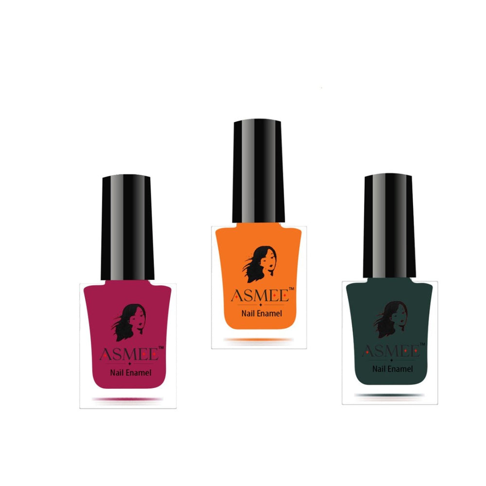 Asmee Pack of 3 Premium Gel Nail Polish Combo - Kreate- Nails