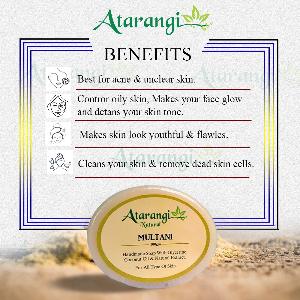 
                  
                    Atarangi Natural Multani Mitti Handmade Bathing Bar (100g) - Kreate- Soaps
                  
                