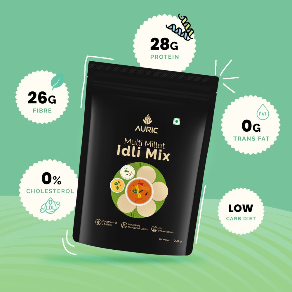 
                  
                    Auric Multi Millet Idli Mix & Dosa Mix Combo Pack (400g) - Kreate- Ready To Eat
                  
                