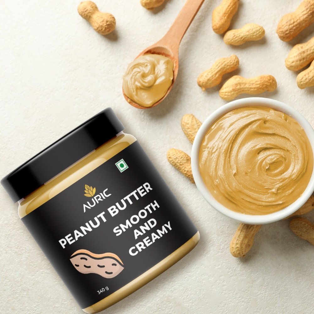 Auric Peanut Butter Smooth & Creamy (340g) - Kreate- Spreads