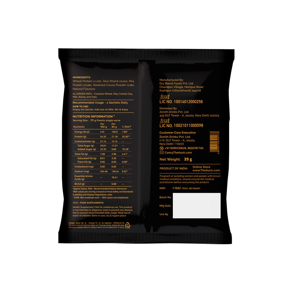 
                  
                    Auric Vegan Protein Powder (Dark Chocolate Flavor) (8 Sachet) - Kreate- Protein Bars & Powders
                  
                