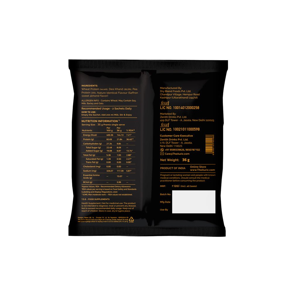 
                  
                    Auric Vegan Protein Powder (Kesar Badam Flavour) 8 Sachet - Kreate- Protein Bars & Powders
                  
                