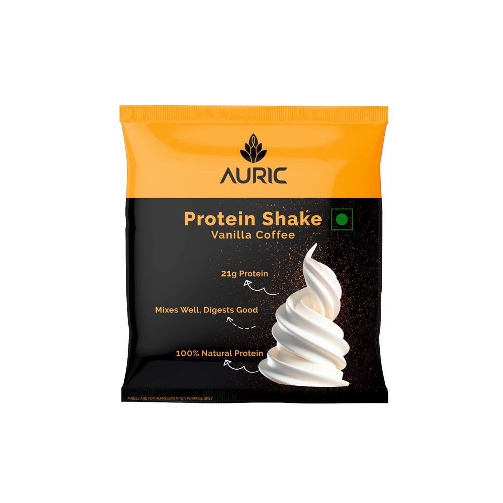 Auric Vegan Protein Powder (Vanilla Coffee Flavor) (8 Sachet) - Kreate- Protein Bars & Powders