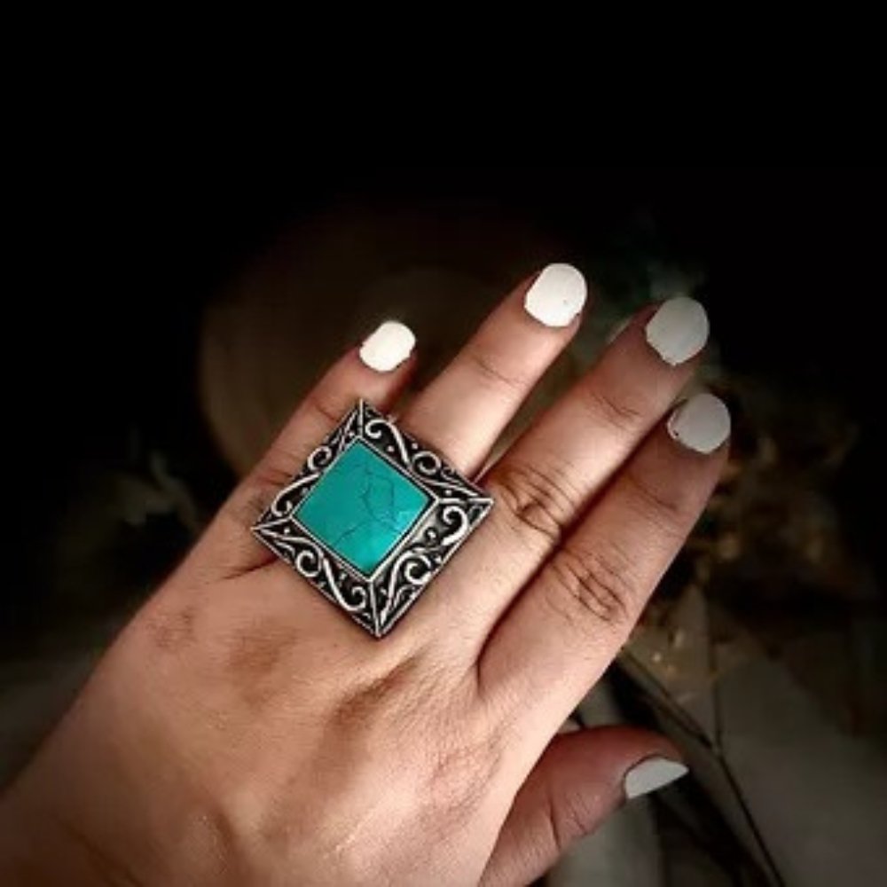 
                  
                    Ava - Blue Stone Statement Ring - Kreate- Rings
                  
                