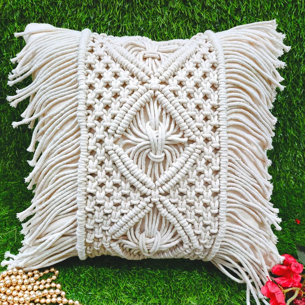 Ayoni Decor Macrame Cushion Cover - Kreate- Cushions & Covers