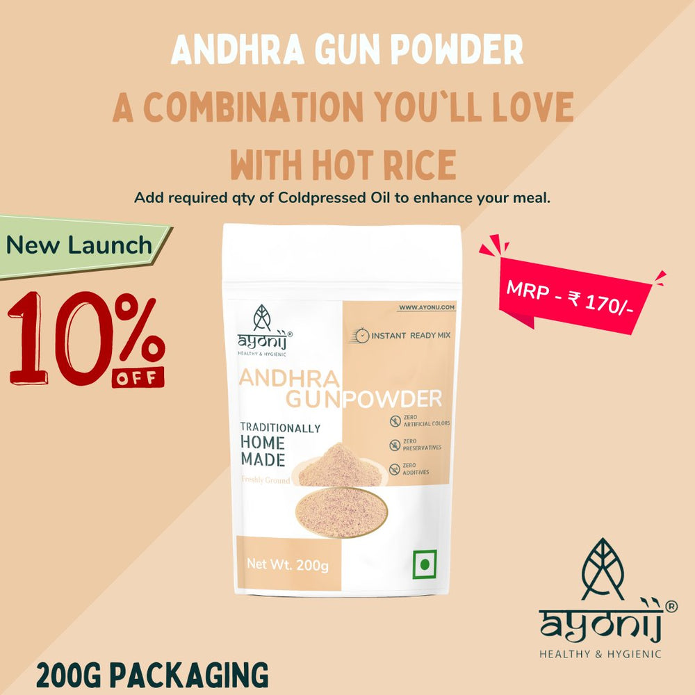 
                  
                    Ayonij Homemade Andhra Gun Powder (200g) - Pack of 2 - Kreate- Spices & Masalas
                  
                