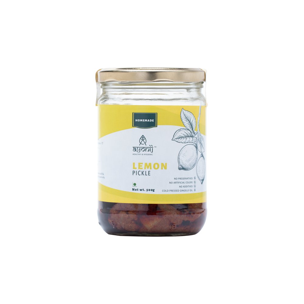 Ayonij Homemade Lemon Pickle (500g) - Kreate- Pickles