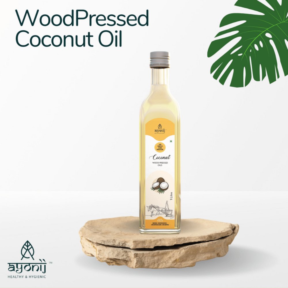 Ayonij Woodpressed Coconut Oil (1 L) - Kreate- Ghee & Oils