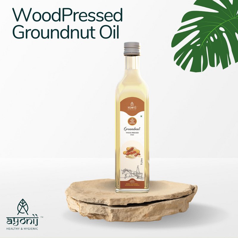 Ayonij Woodpressed Groundnut Oil (1 L) - Kreate- Ghee & Oils