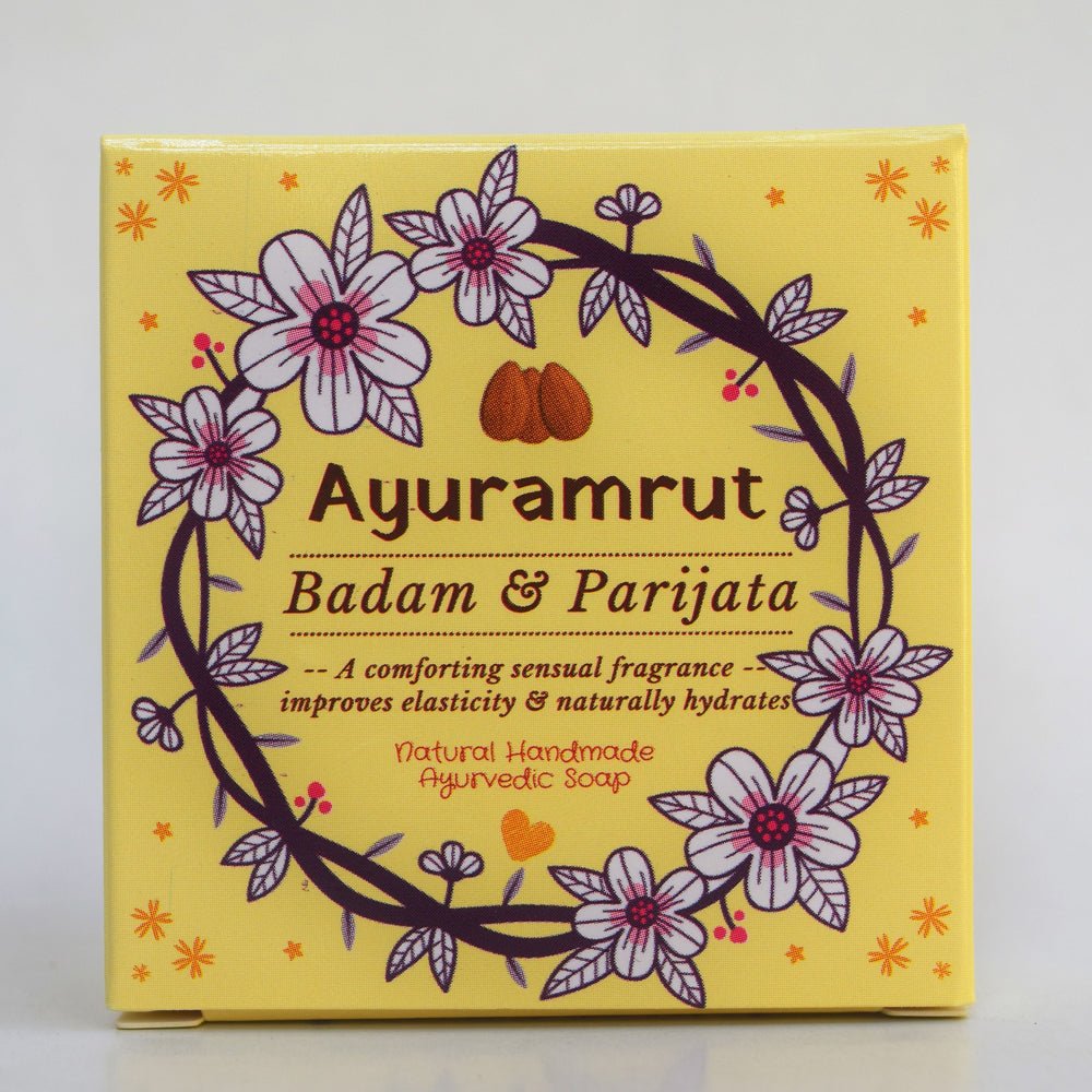 Ayuramrut Badam and Parijata Natural Handmade Ayurvedic Soap (Pack of 2) - Kreate- Soaps