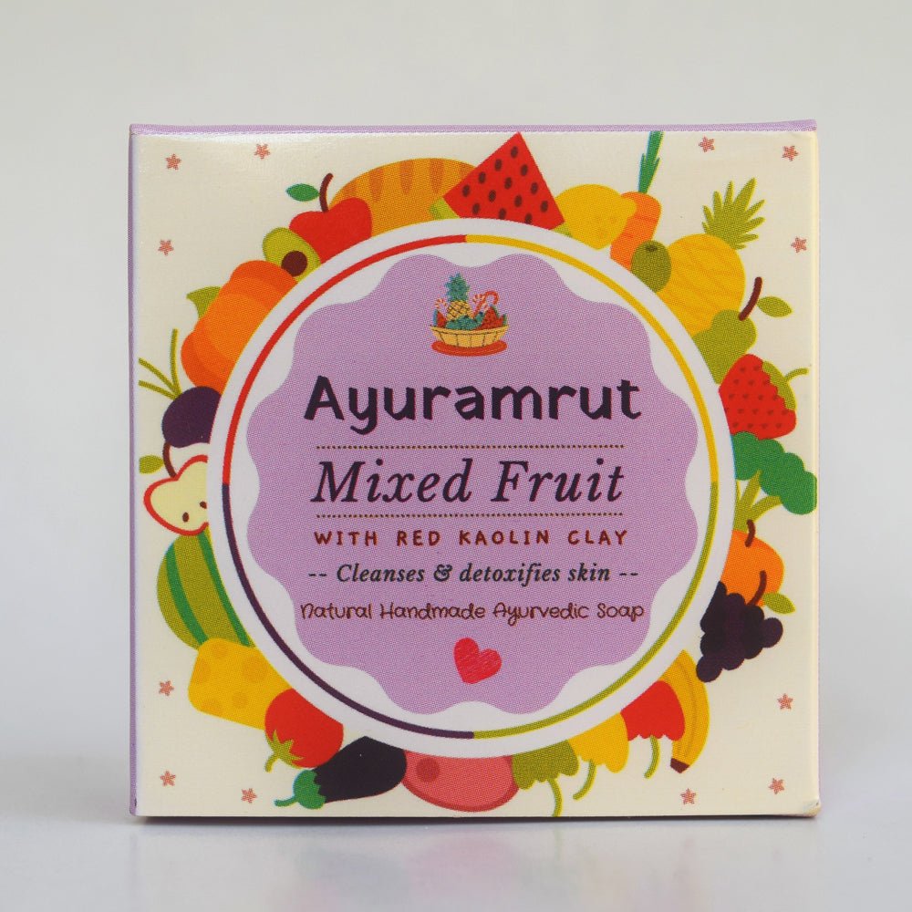 Ayuramrut Mixed Fruit Natural Handmade Ayurvedic Soap (Pack of 2) - Kreate- Soaps