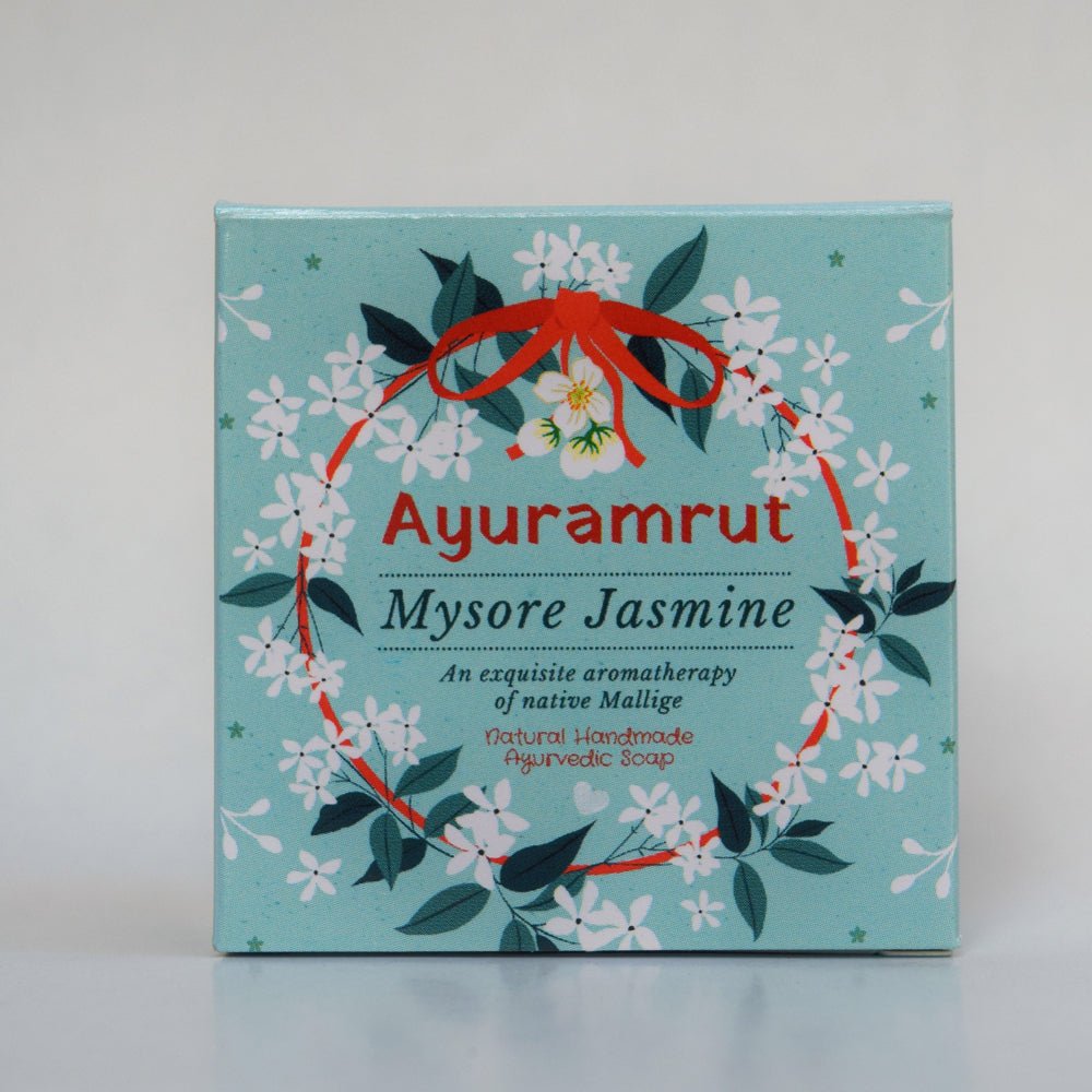 Ayuramrut Mysore Jasmine Natural Handmade Ayurvedic Soap (Pack of 2) - Kreate- Soaps