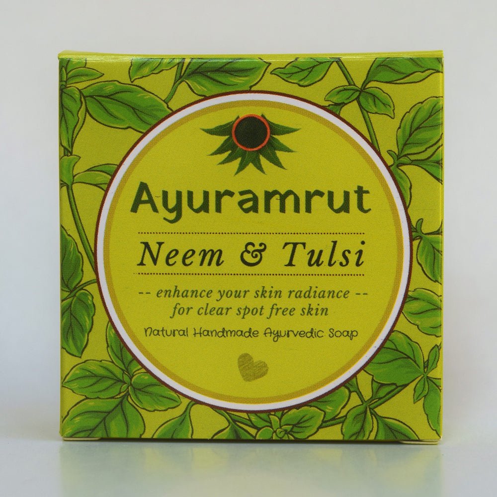 Ayuramrut Neem and Tulsi Natural Handmade Ayurvedic Soap (Pack of 2) - Kreate- Soaps