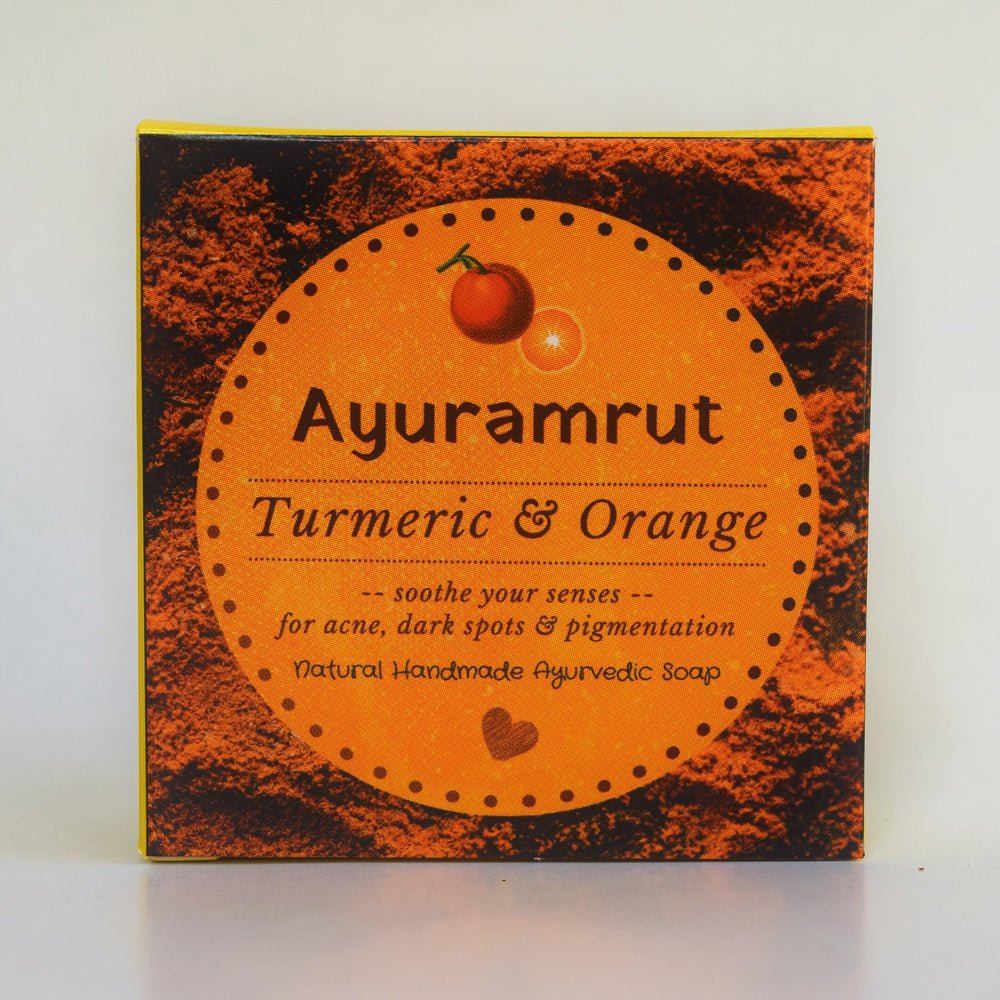 Ayuramrut Turmeric and Orange Natural Handmade Ayurvedic Soap (Pack of 2) - Kreate- Soaps