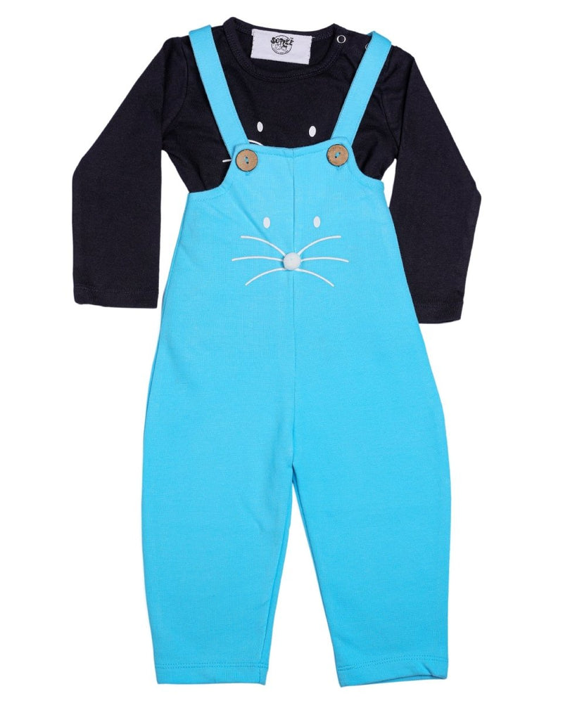 
                  
                    Baby Boy’s Organic Cotton Dungaree Pant & T-Shirt Pack (Blue+ Navy) - Kreate- Clothing Sets
                  
                