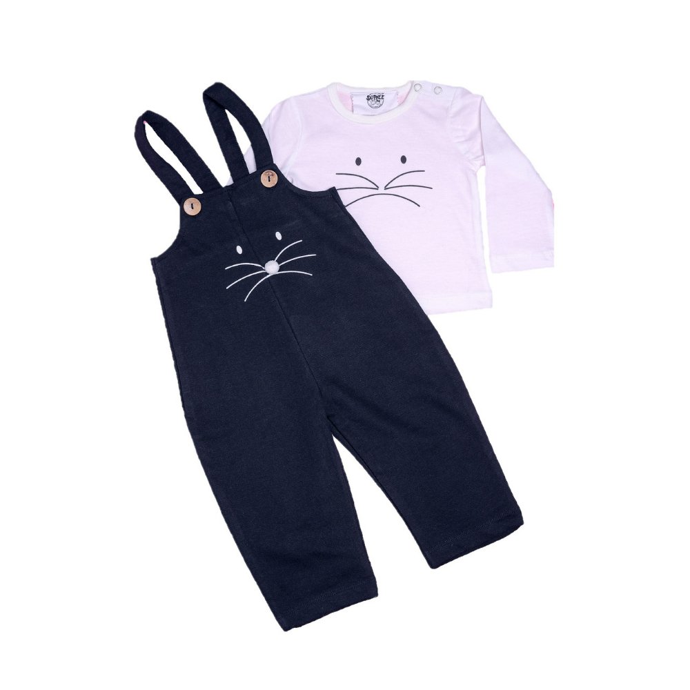 
                  
                    Baby Girl’s Organic Cotton Dungaree Pant & T-Shirt Pack - Kreate- Clothing Sets
                  
                