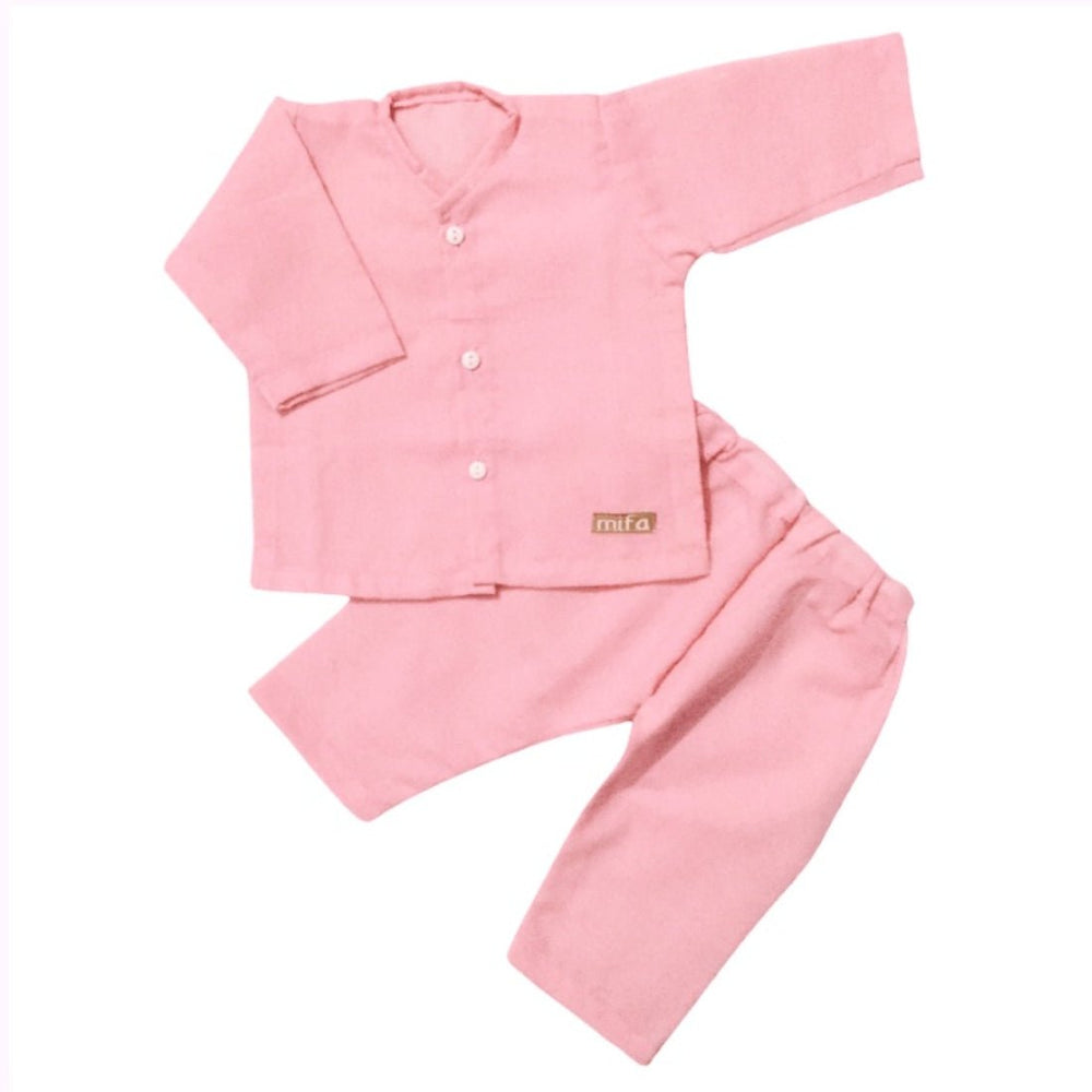 Baby Pink Cotton Sleep Suit - Kreate- Nightwear