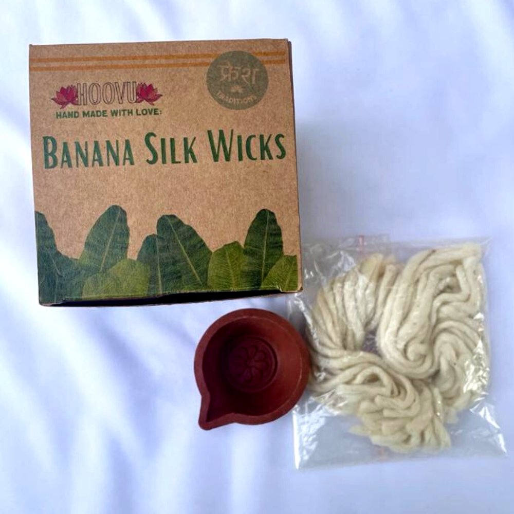 
                  
                    Banana Wicks with Diya (10 Wicks + 1 Diya) - Kreate- Pooja Needs
                  
                