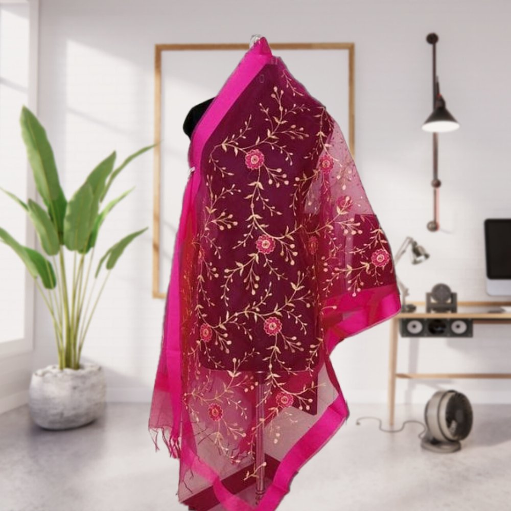 Banarasi Organza Dupatta - Kreate- Dupattas & Shawls