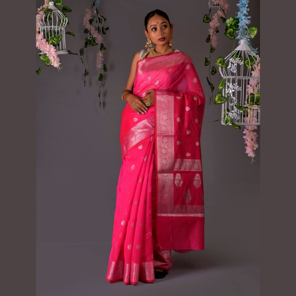 Banarasi Soft Silk Saree - Kreate- Sarees & Blouses