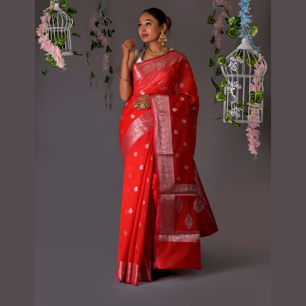 Banarasi Soft Silk Saree - Kreate- Sarees & Blouses