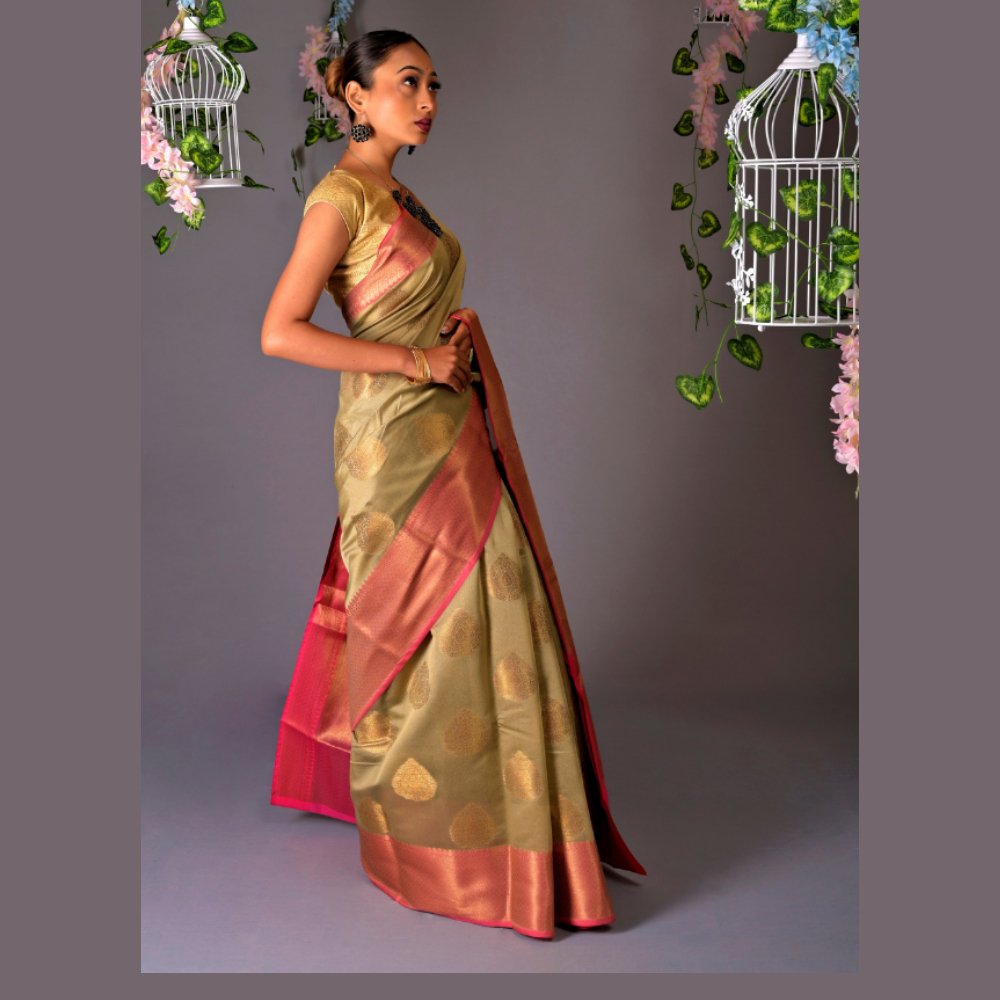 
                  
                    Banarasi Tussar Cotton Azeez Silk Saree - Kreate- Sarees & Blouses
                  
                