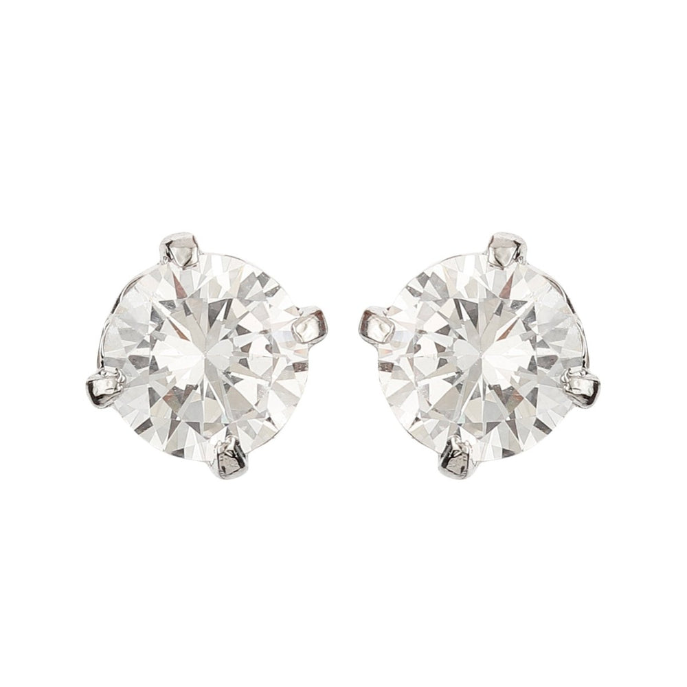 
                  
                    Bandish American Diamond Women's Solitaire Platinum Silver Stud Earrings - Kreate- Earrings
                  
                