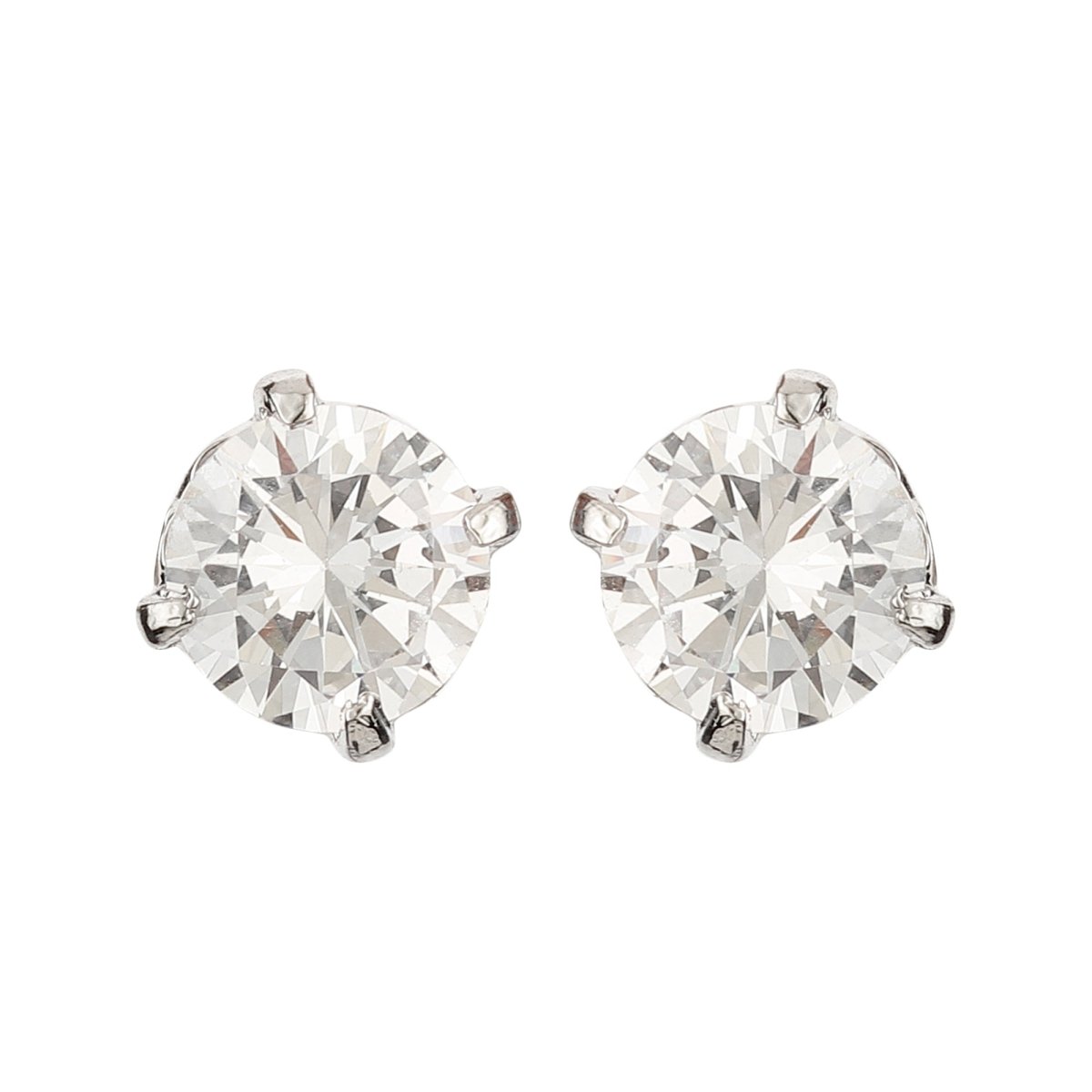 
                  
                    Bandish American Diamond Women's Solitaire Platinum Silver Stud Earrings - Kreate- Earrings
                  
                