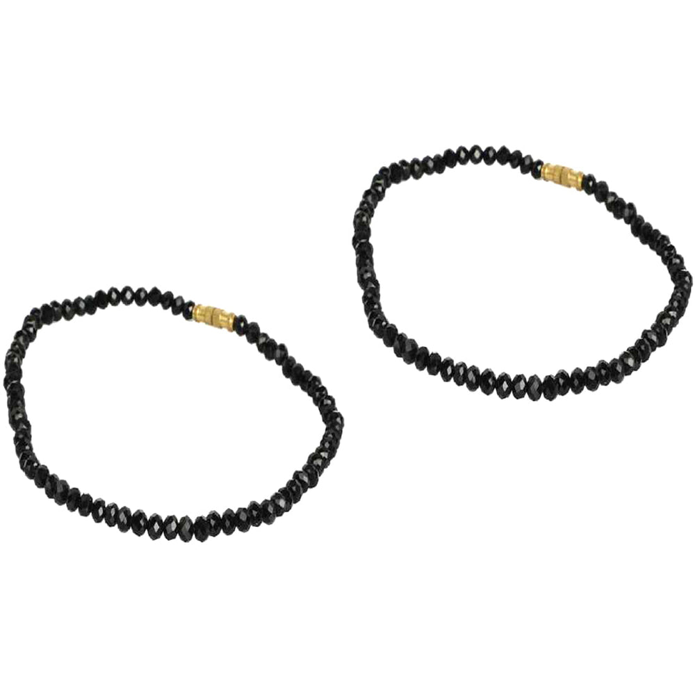 
                  
                    Bandish Black Onyx Crystal Anklet Pair - Kreate- Anklets
                  
                