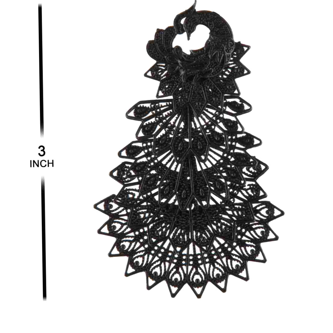 
                  
                    BANDISH Oxidised Antique Black Peacock Drop Earrings - Kreate- Earrings
                  
                