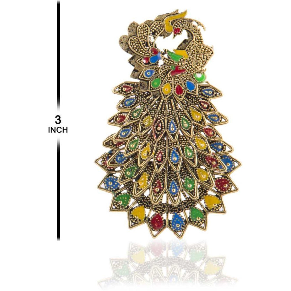 
                  
                    BANDISH Oxidised Antique Gold Multicolour Peacock Drop Earrings - Kreate- Earrings
                  
                