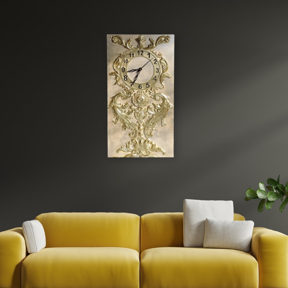 Baroque Relief Wall Clock - Kreate- Wall Decor