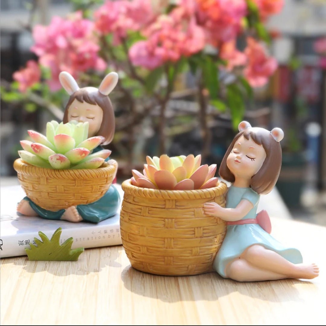 
                  
                    Basket Girl Planters (Set of 4) - Kreate- Planters & Pots
                  
                