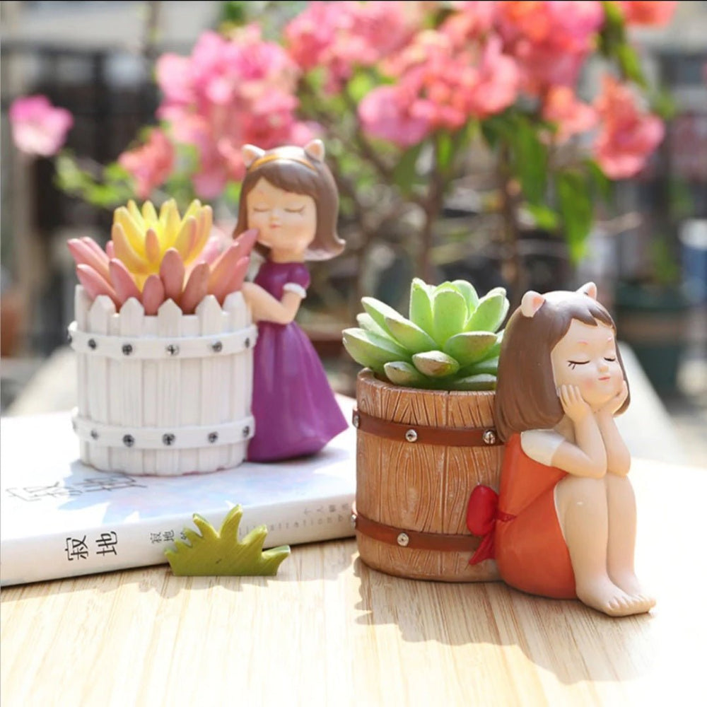 
                  
                    Basket Girl Planters (Set of 4) - Kreate- Planters & Pots
                  
                